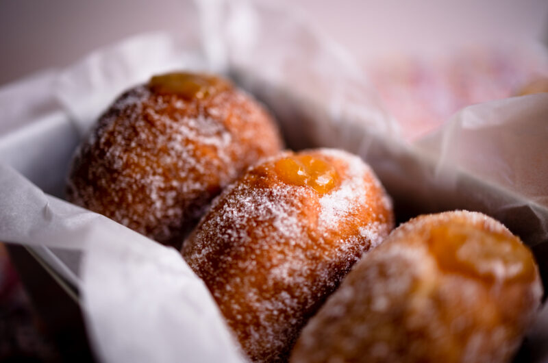 Homemade Doughnut with Peach Jam Filling