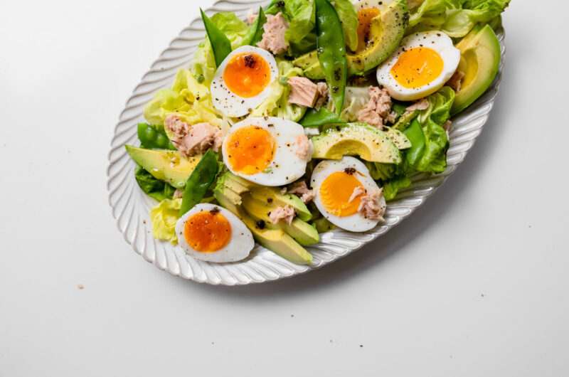 Avocado, Tuna, Snowpea and Egg Salad